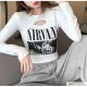ショート丈トップス 長袖Tシャツ ロンT 穴あき へそ出し 長袖 クルーネック カットアウト カジュアル ストリート グラフィック ロゴ 韓国ファッション セクシー クール 大人 レディース 秋夏春冬 白 灰色 ホワイト グレー ブラック S M L JOCOSA 7148