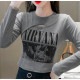 ショート丈トップス 長袖Tシャツ ロンT 穴あき へそ出し 長袖 クルーネック カットアウト カジュアル ストリート グラフィック ロゴ 韓国ファッション セクシー クール 大人 レディース 秋夏春冬 白 灰色 ホワイト グレー ブラック S M L JOCOSA 7148