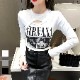 ショート丈トップス 長袖Tシャツ ロンT 穴あき へそ出し 長袖 クルーネック カットアウト カジュアル ストリート グラフィック ロゴ 韓国ファッション セクシー クール 大人 レディース 秋夏春冬 白 灰色 ホワイト グレー ブラック S M L JOCOSA 7148
