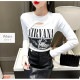 ショート丈トップス 長袖Tシャツ ロンT 穴あき へそ出し 長袖 クルーネック カットアウト カジュアル ストリート グラフィック ロゴ 韓国ファッション セクシー クール 大人 レディース 秋夏春冬 白 灰色 ホワイト グレー ブラック S M L JOCOSA 7148