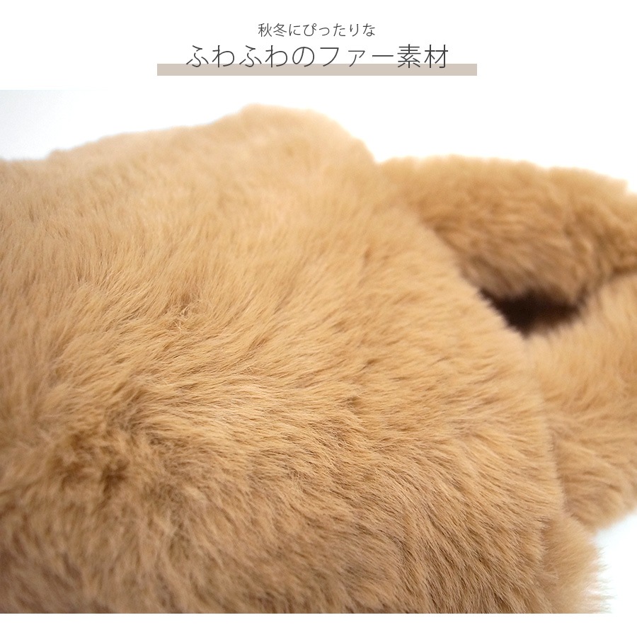 ファーバッグ ショルダーバッグ タグ トートバッグ 英文字 ロゴ 2way 韓国ファッション カジュアル レディース 秋 冬 新作 ベージュ フリーサイズ JOCOSA 9425