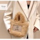 ファーバッグ ショルダーバッグ タグ トートバッグ 英文字 ロゴ 2way 韓国ファッション カジュアル レディース 秋 冬 新作 ベージュ フリーサイズ JOCOSA 9425
