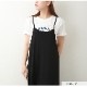Ｔシャツ ロゴT 半袖 ミドル丈 ゆったり トップス ラウンドネック 大人っぽい シンプル レディース 春 夏 秋 新作 ホワイト グレー M L XL JOCOSA 7209