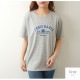 Ｔシャツ ロゴT 半袖 ミドル丈 ゆったり トップス ラウンドネック 大人っぽい シンプル レディース 春 夏 秋 新作 ホワイト グレー M L XL JOCOSA 7209