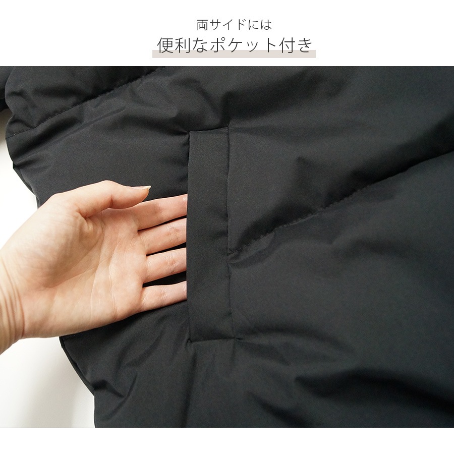 ダウン ジャケット アウター 長袖 ポケット ベルト ミディアム丈 無地 韓国ファッション 秋 冬 大人 シンプル おしゃれ かわいい レディース 新作 ブラック 黒 アイボリー グリーン 緑 パープル 紫 モカ 茶色 S M JOCOSA 8376