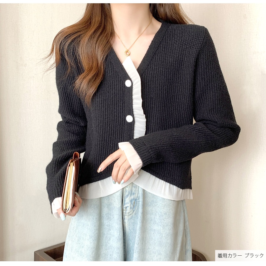 ニット カーディガンフリル レース パールボタン レディース 前開き セーター 姫系 可愛い アウター 春服 秋服 ショート丈 暖かい 楽天市場】レースレディース フリルカラーパールボタンニット