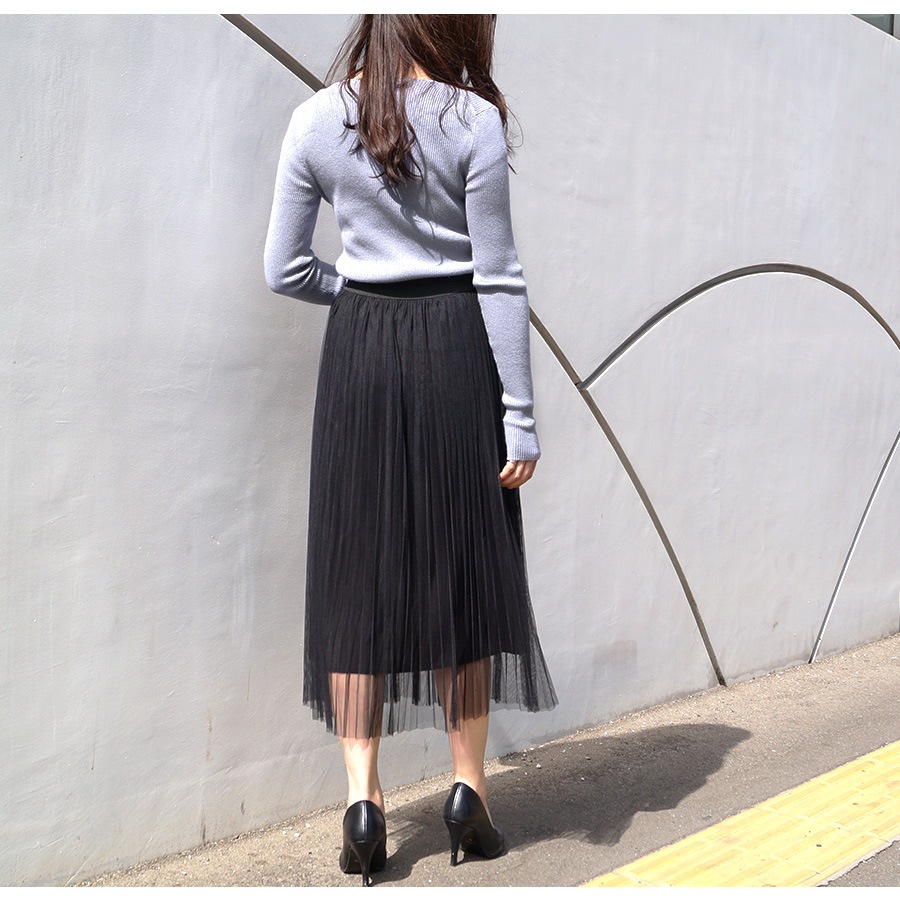 スカート ロング チュールスカート フレアスカートミモレ丈 春 夏 ボリューム ボトムス フェミニン チュールレース レイヤードシースルー エアリー ウエストゴム レディース ピンク 黒 グレー 白 ブラック ホワイト JOCOSA メール便送料無料 即納 8160