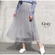 スカート ロング チュールスカート フレアスカートミモレ丈 春 夏 ボリューム ボトムス フェミニン チュールレース レイヤードシースルー エアリー ウエストゴム レディース ピンク 黒 グレー 白 ブラック ホワイト JOCOSA メール便送料無料 即納 8160