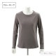 トップス シンプル 長袖 ミドル丈 クルーネック ハーフネック レディース 春 秋 冬 新作 ブラック ホワイト グレー ブルー グレージュ モカ フリーサイズ JOCOSA 7233