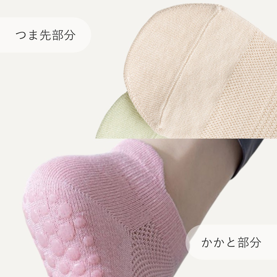 靴下 レディース ヨガソックス ノンスリップ メッシュ 10カラー スニーカーソックス ハイゲージ くるぶし 防臭 抗菌 吸汗 JOCOSA 9459