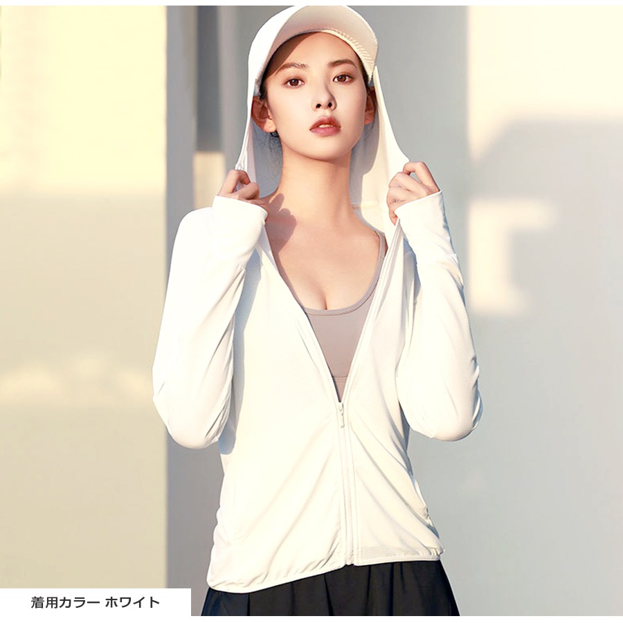 ジャージ 上着 フード付き スポーツウェア パーカー フィットネス ヨガ レディース 韓国ファッション トップス 長袖 指穴 紫外線対策 UV対策 大人 おしゃれ シンプル ジム 春 夏 秋 冬 新作 ホワイト 白 ピンク グレー 灰 ミントグリーン 緑 M L XL JOCOSA 8755