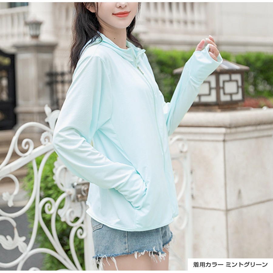 ジャージ 上着 フード付き スポーツウェア パーカー フィットネス ヨガ レディース 韓国ファッション トップス 長袖 指穴 紫外線対策 UV対策 大人 おしゃれ シンプル ジム 春 夏 秋 冬 新作 ホワイト 白 ピンク グレー 灰 ミントグリーン 緑 M L XL JOCOSA 8755