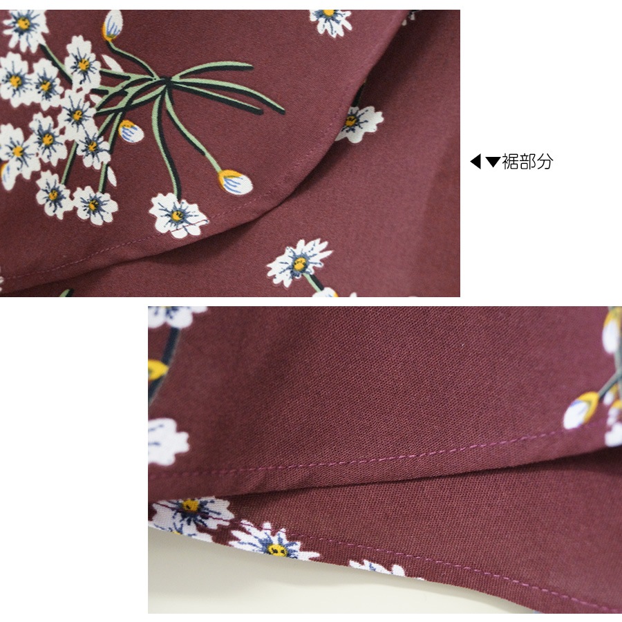 スカート ロング 巻きスカート ラップスカート ミモレ丈  春 夏 収納袋 ボトムス レイヤード ベアワンピース 2WAY 海リゾート 花柄 ドット柄 水玉 大きいサイズ レディース オレンジ グリーン ブラック マスタード イエロー ワインレッド 黒JOCOSA 8165