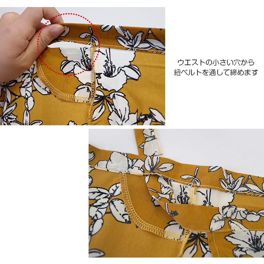 スカート ロング 巻きスカート ラップスカート ミモレ丈  春 夏 収納袋 ボトムス レイヤード ベアワンピース 2WAY 海リゾート 花柄 ドット柄 水玉 大きいサイズ レディース オレンジ グリーン ブラック マスタード イエロー ワインレッド 黒JOCOSA 8165