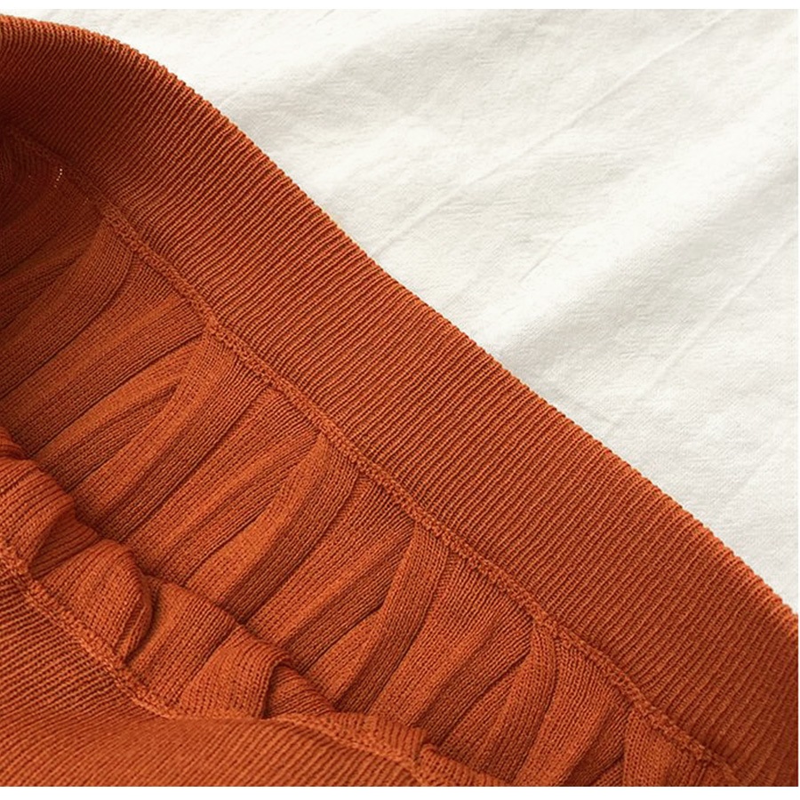 スカート ロング ニット プリーツカート 春 夏 秋 冬 ボトムス ウエストゴム レディース 黒 ベージュ ブルー ブラック オレンジJOCOSA 8169 送料無料 即納