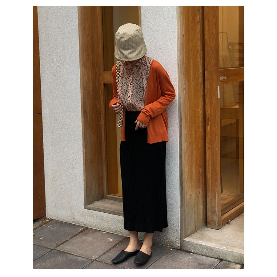 スカート ロング ニット プリーツカート 春 夏 秋 冬 ボトムス ウエストゴム レディース 黒 ベージュ ブルー ブラック オレンジJOCOSA 8169 送料無料 即納