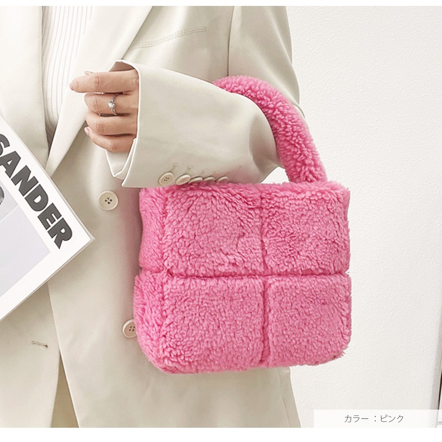 ファー パーティーバッグ ピンク BALENCIAGA フェイクファーバッグ 2WAY ピンク バレンシアガ