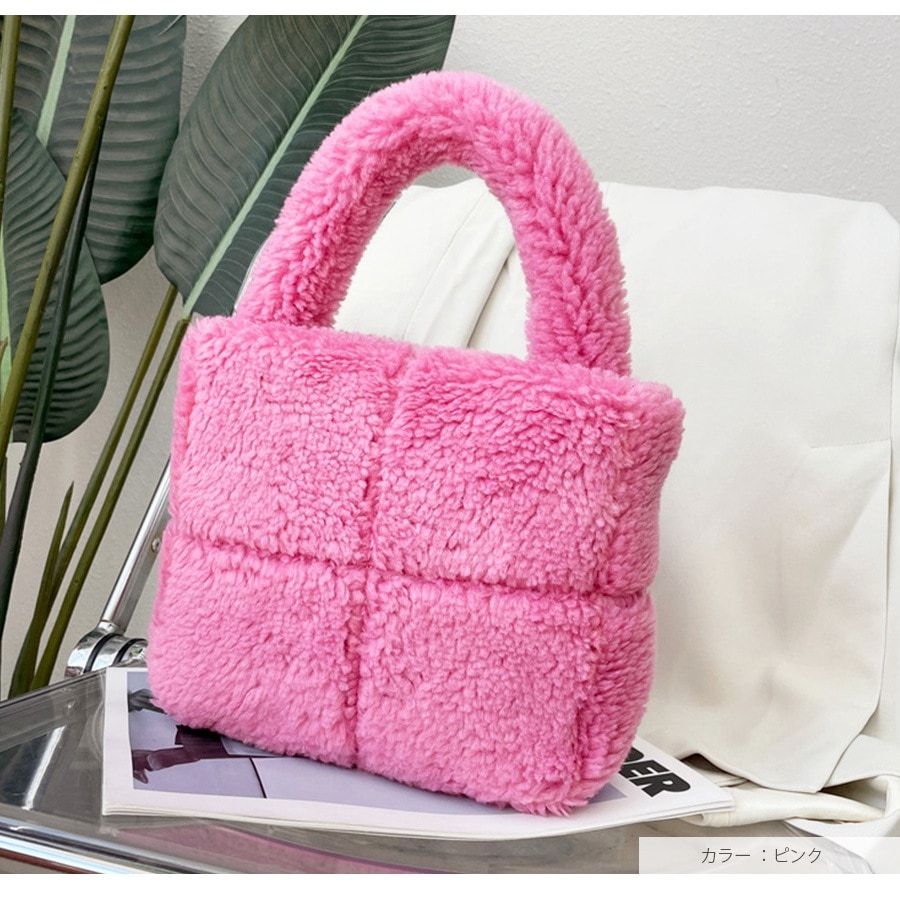 ミニバッグ ボア ハンドバック  ファーバッグ 韓国ファッション カジュアル コンパクト レディース 秋 冬 新作 ホワイト ピンク ラベンダー ブラウン フリーサイズ JOCOSA 9426