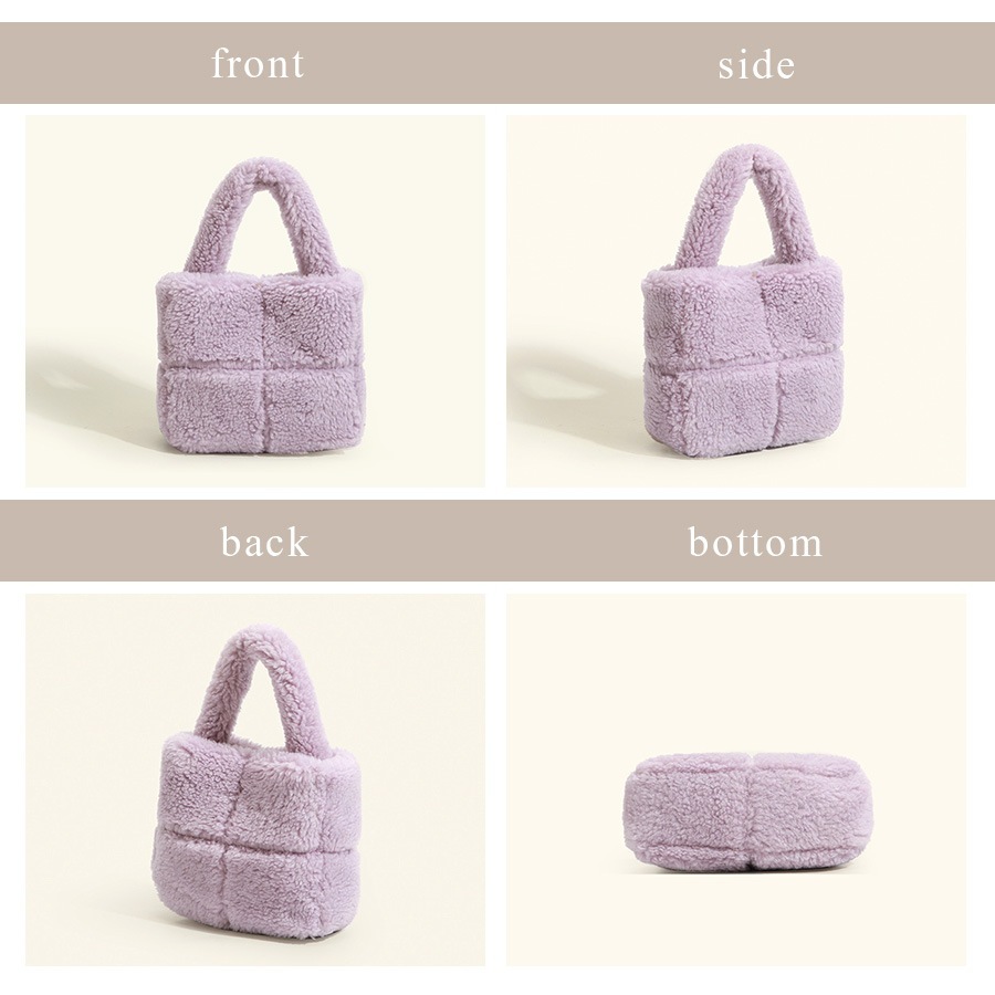 ミニバッグ ボア ハンドバック  ファーバッグ 韓国ファッション カジュアル コンパクト レディース 秋 冬 新作 ホワイト ピンク ラベンダー ブラウン フリーサイズ JOCOSA 9426