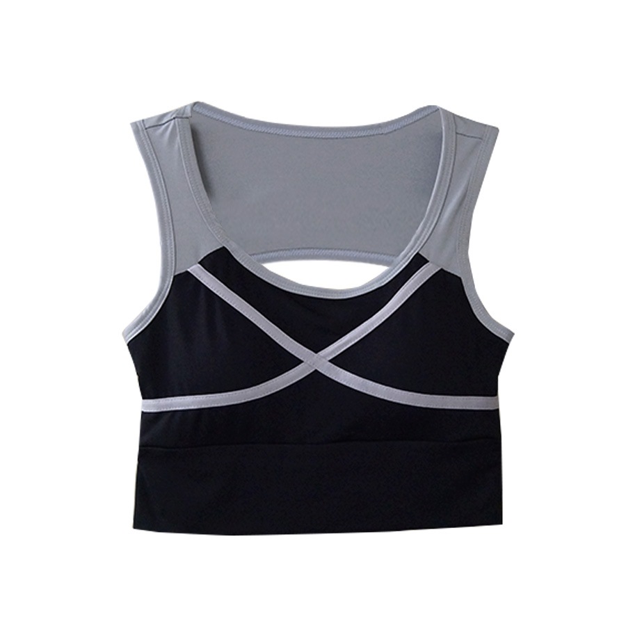 スポーツブラ スポーツウェア レディース ライン クロス 切替 ツートン バイカラー スポブラ ブラトップ インナー 下着 カップ付きセクシー ランニングウェア フィットネス アンダーウェア ヨガ ジム 春 夏 秋 冬 ブラック 黒 ホワイト 白 JOCOSA 8724 送料無料 即納