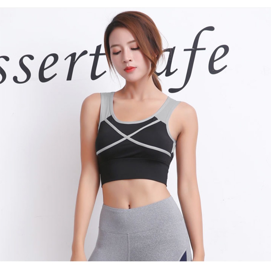スポーツブラ スポーツウェア レディース ライン クロス 切替 ツートン バイカラー スポブラ ブラトップ インナー 下着 カップ付きセクシー ランニングウェア フィットネス アンダーウェア ヨガ ジム 春 夏 秋 冬 ブラック 黒 ホワイト 白 JOCOSA 8724 送料無料 即納