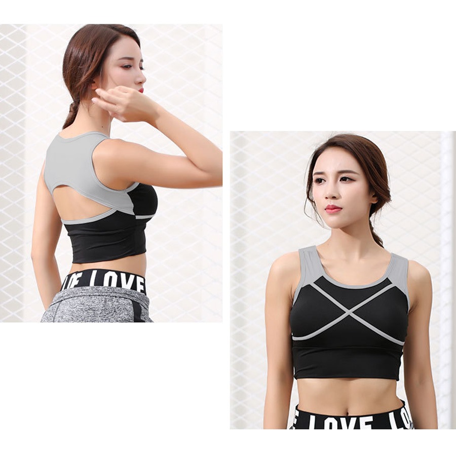 スポーツブラ スポーツウェア レディース ライン クロス 切替 ツートン バイカラー スポブラ ブラトップ インナー 下着 カップ付きセクシー ランニングウェア フィットネス アンダーウェア ヨガ ジム 春 夏 秋 冬 ブラック 黒 ホワイト 白 JOCOSA 8724 送料無料 即納