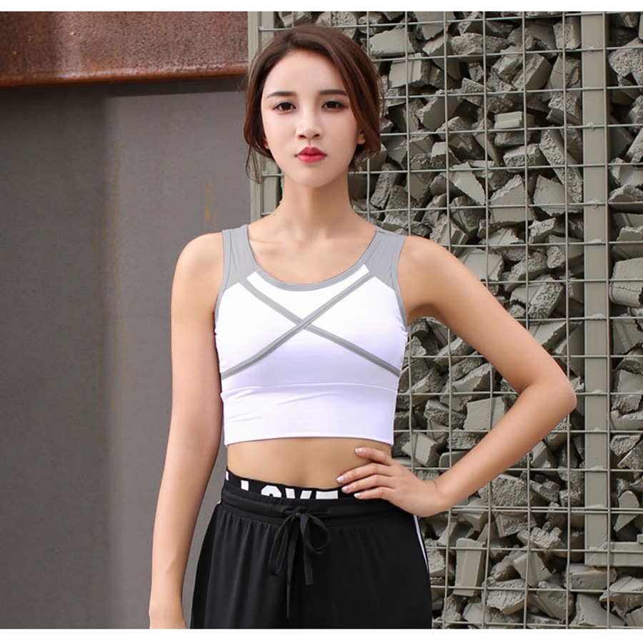 スポーツブラ スポーツウェア レディース ライン クロス 切替 ツートン バイカラー スポブラ ブラトップ インナー 下着 カップ付きセクシー ランニングウェア フィットネス アンダーウェア ヨガ ジム 春 夏 秋 冬 ブラック 黒 ホワイト 白 JOCOSA 8724 送料無料 即納