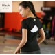 Tシャツ スポーツウェア レディース 春夏秋冬 新作 トップス 半袖 背中見せ ワンポイントロゴ 肌見せ タイト 伸縮 速乾 カジュアル スポーティー ランニング トレーニング フィットネス ヨガ ピラティス ジム 韓国風 韓流 ホワイト 白 ブラック 黒 SMLXL JOCOSA 8725