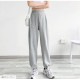 ジョガーパンツ 薄手 ワイドパンツ カジュアル ストリート ルームウェア 韓国ファッション レディース 春 夏 秋 ブラック ホワイト グレー M L XL JOCOSA 9117