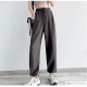 ジョガーパンツ 薄手 ワイドパンツ カジュアル ストリート ルームウェア 韓国ファッション レディース 春 夏 秋 ブラック ホワイト グレー M L XL JOCOSA 9117