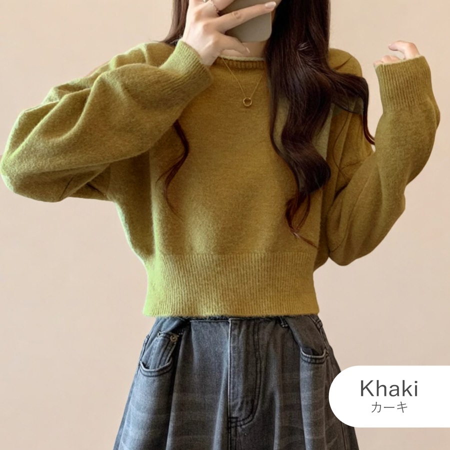 ニットトップス セーター レディースニット 長袖 長そで 体型カバー 着まわし ベーシック オフィスカジュアル 7カラー クルーネック フリーサイズ プルオーバー JOCOSA 7270