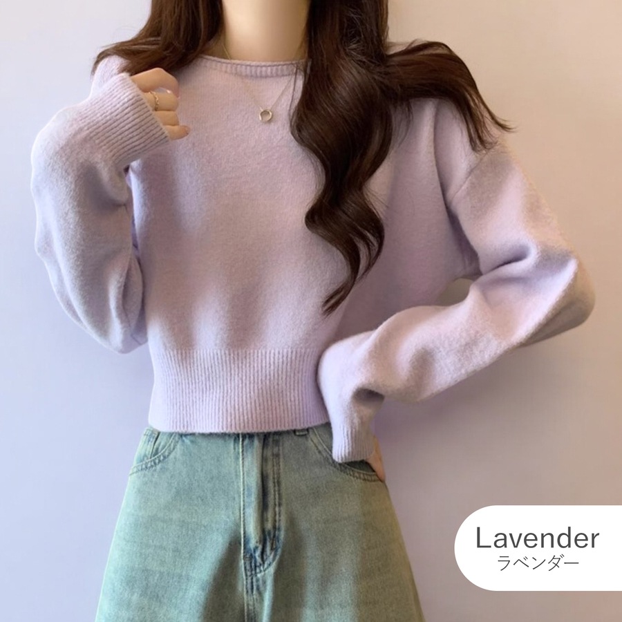 ニットトップス セーター レディースニット 長袖 長そで 体型カバー 着まわし ベーシック オフィスカジュアル 7カラー クルーネック フリーサイズ プルオーバー JOCOSA 7270