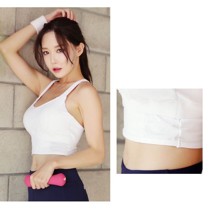 スポーツブラ レディース 春夏秋冬 新作 スポーツウェア ブラトップ インナー カップ付き 下着 アンダーウェア ワンポイントロゴ 長め丈 ジョギング フィットネス ヨガ ジム タイト スポーティー おしゃれ 韓国風 ブラック 黒 ホワイト 白 SMLXL JOCOSA 8726 送料無料 即納