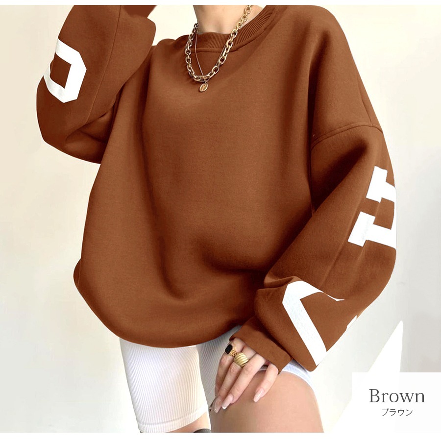 スウェット 裏起毛 バックロゴ トレーナー トップス 長袖 韓国ファッション 大人 レディース グレー ダークグレー レッド ベージュ グリーン ミントグリーン ブラウン アイボリー S M L XL JOCOSA 7176