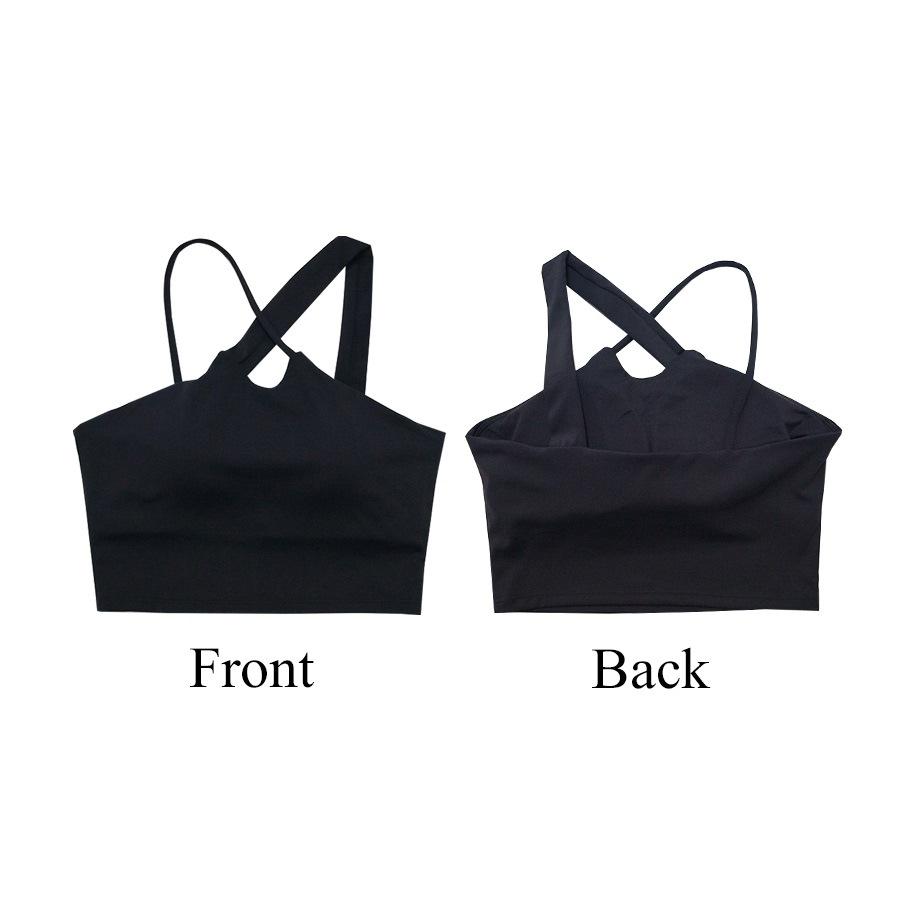 スポーツブラ レディース 春夏秋冬 新作 スポーツウェア トップス スポブラ ブラトップ インナー 下着 カップ付き クロス 無地 シンプル ベーシック ヨガ ジム ジョギング フィットネス アンダーウェア サンゴ ブラック 黒 ブルー 青 S M L XL JOCOSA 8727 送料無料 即納