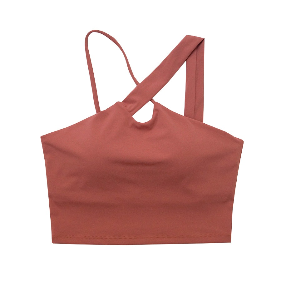 スポーツブラ レディース 春夏秋冬 新作 スポーツウェア トップス スポブラ ブラトップ インナー 下着 カップ付き クロス 無地 シンプル ベーシック ヨガ ジム ジョギング フィットネス アンダーウェア サンゴ ブラック 黒 ブルー 青 S M L XL JOCOSA 8727 送料無料 即納