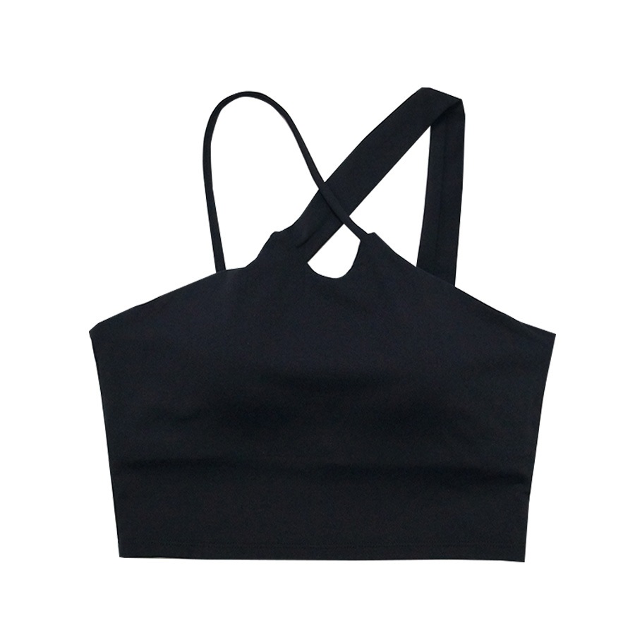 スポーツブラ レディース 春夏秋冬 新作 スポーツウェア トップス スポブラ ブラトップ インナー 下着 カップ付き クロス 無地 シンプル ベーシック ヨガ ジム ジョギング フィットネス アンダーウェア サンゴ ブラック 黒 ブルー 青 S M L XL JOCOSA 8727 送料無料 即納