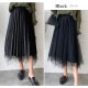 プリーツスカート ベロア チュールスカート ミディ丈 ロング フレア リバーシブル ウエストゴム 大人可愛い フェミニン おしゃれ 韓流 韓国風 春夏秋冬 新作 ブラック 黒 ブラウン 茶 グレー フリーサイズ JOCOSA 8178 送料無料 即納