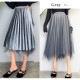 プリーツスカート ベロア チュールスカート ミディ丈 ロング フレア リバーシブル ウエストゴム 大人可愛い フェミニン おしゃれ 韓流 韓国風 春夏秋冬 新作 ブラック 黒 ブラウン 茶 グレー フリーサイズ JOCOSA 8178 送料無料 即納
