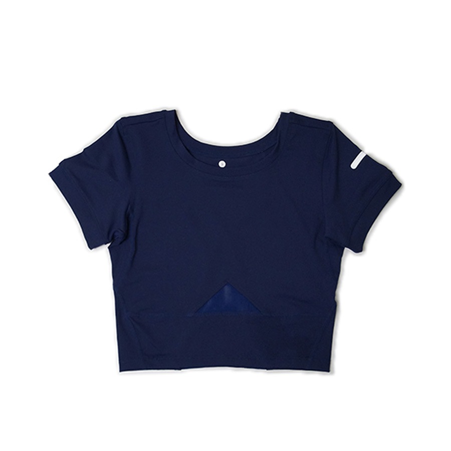 Tシャツ スポーツウェア トップス レディース 春夏秋冬 新作 半袖 肌見せ メッシュ タイト ショート丈 スポーティー おしゃれ 大人可愛い ランニング トレーニング フィットネス ヨガ ジム 韓国風 ブラック 黒 ネイビー 紺 ピンク SMLXL JOCOSA 8728 送料無料 即納