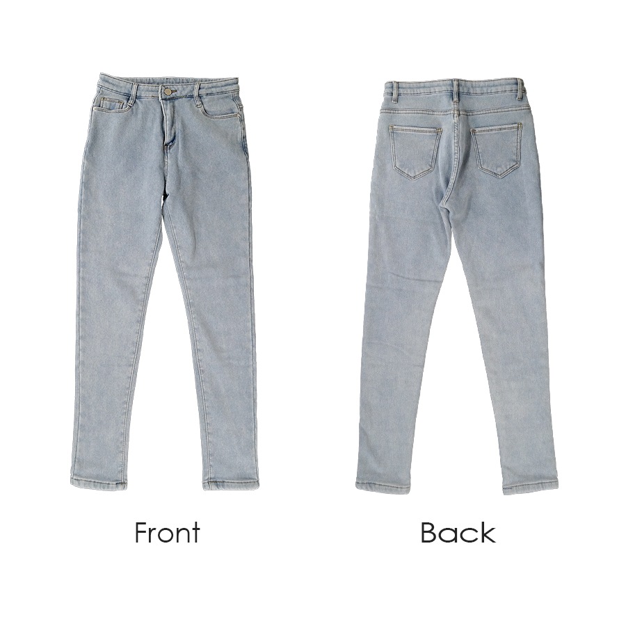 裏起毛 スキニー デニム 定番 シンプル 脚長 パンツ カジュアル ロング丈 ポケット 韓国ファッション レディース 新作 春 秋 冬 ブラック グレー ネイビー ブルー S M L XL JOCOSA 9118