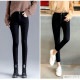 裏起毛 スキニー デニム 定番 シンプル 脚長 パンツ カジュアル ロング丈 ポケット 韓国ファッション レディース 新作 春 秋 冬 ブラック グレー ネイビー ブルー S M L XL JOCOSA 9118