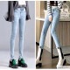裏起毛 スキニー デニム 定番 シンプル 脚長 パンツ カジュアル ロング丈 ポケット 韓国ファッション レディース 新作 春 秋 冬 ブラック グレー ネイビー ブルー S M L XL JOCOSA 9118