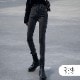 裏起毛 スキニー デニム 定番 シンプル 脚長 パンツ カジュアル ロング丈 ポケット 韓国ファッション レディース 新作 春 秋 冬 ブラック グレー ネイビー ブルー S M L XL JOCOSA 9118