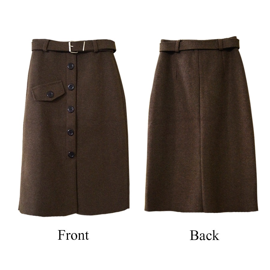 タイトスカート ひざ丈 新作 ミディ丈 ペンシルスカート ファスナー スリット ボタン ベルト 大人可愛い おしゃれ 韓国 韓国風 春夏秋冬 ブラック 黒 ブラウン 茶 SMLXL JOCOSA 8179 送料無料 即納
