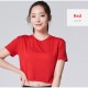 Tシャツ スポーツウェア トップス レディース 春夏秋冬 新作 半袖 へそ出し タイト ショート丈 スポーティー おしゃれ 大人可愛い フィットネス ヨガ ジム 韓国風 ブラック 黒 ホワイト 白 ネイビー 紺 ピンク レッド 赤 紫 パープル SML JOCOSA 8729