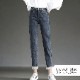 裏起毛 デニムパンツ ストレート ロング丈 韓国ファッション レディース 新作 春 夏 秋 冬 ブラック ダークグレー ライトブルー ブルー グレイッシュブルー S M L XL JOCOSA 9119
