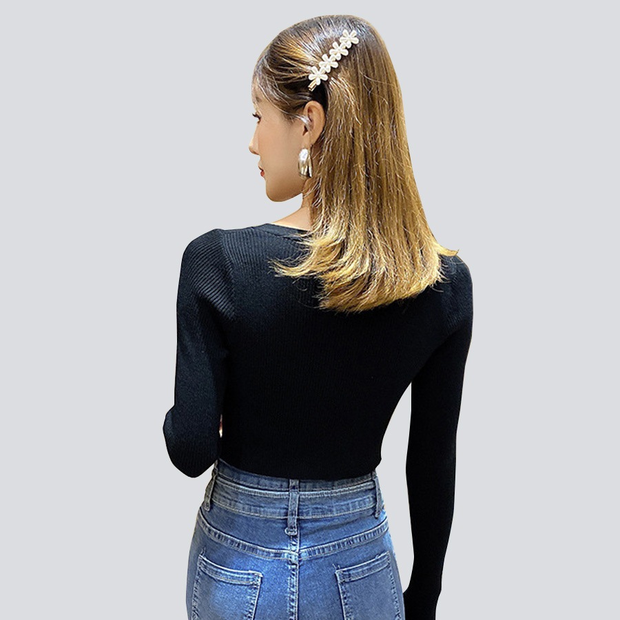 カーディガン レディース 春夏秋冬 新作 ニット セーター トップス 羽織 ショート丈 薄手 へそ出し 肌見せ リブ 長袖 無地 Ｖネック ボタン シンプル セクシー おしゃれ 可愛い 韓国風 韓流 グレー フリーサイズ JOCOSA 8354 送料無料 即納