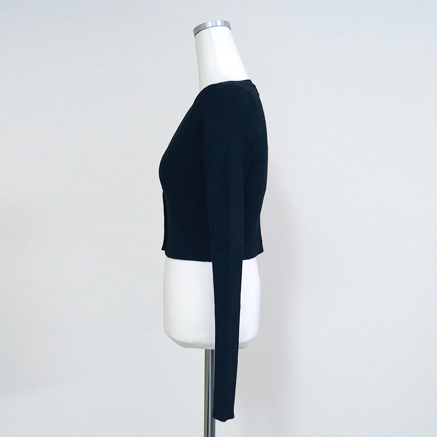 カーディガン レディース 春夏秋冬 新作 ニット セーター トップス 羽織 ショート丈 薄手 へそ出し 肌見せ リブ 長袖 無地 Ｖネック ボタン シンプル セクシー おしゃれ 可愛い 韓国風 韓流 グレー フリーサイズ JOCOSA 8354 送料無料 即納