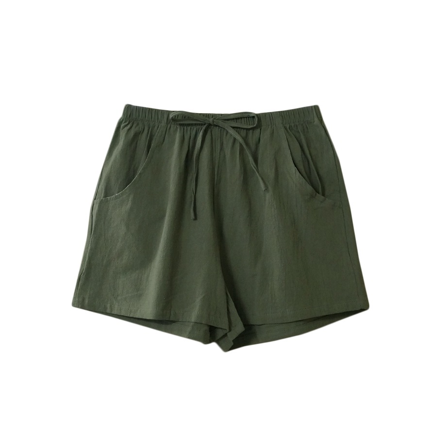 ショートパンツ ルームウェア スポーツウェア パンツ ボトムス レディース 韓国ファッション 韓国 麻 綿 ポケット 無地 ゴム 春 夏 秋 冬 新作 ホワイト 白 グレー ブラック 黒 ピンク オレンジ カーキ グリーン 緑 イエロー 黄色 S M L XL JOCOSA 8187